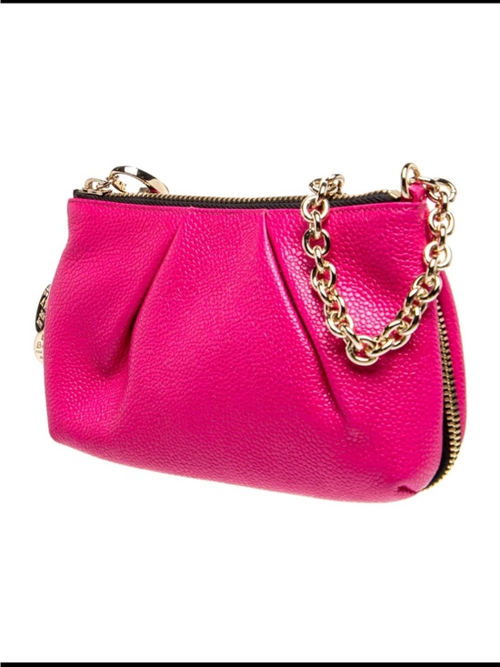 henri bendel Handbags - Henri Bendel Hot Pink Textured Pebbled Leather Wristlet Clutch NWOT